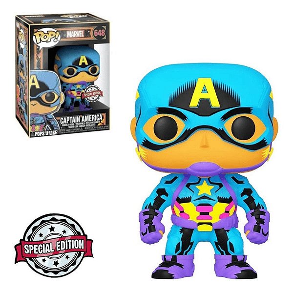 Funko Pop Marvel 648 Cap. America Black Light