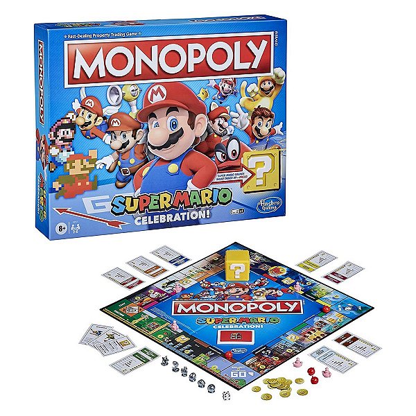 Monopoly Super Mario Celebration Board Game c/ Efeitos Sonoros - Inglês