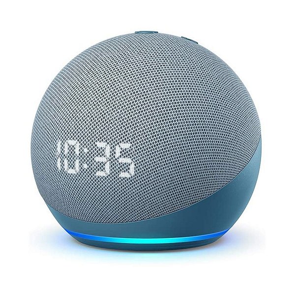 Echo Dot 4ª Gen Smart Speaker com Relógio e Alexa - Azul