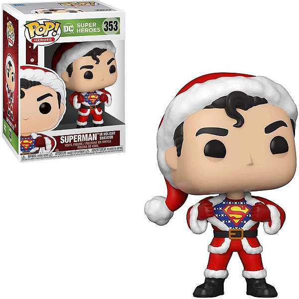 Funko Pop Dc Super Heroes 353 Superman in Holiday Sweater