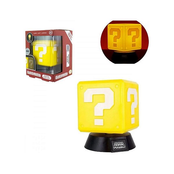 Luminária Mini Bloco Interrogação Nintendo Super Mario Bros Paladone