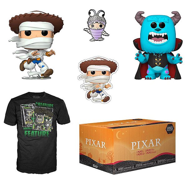 Funko Pop Collectors Box Pixar Halloween c/ 2 Pops e Camiseta GG