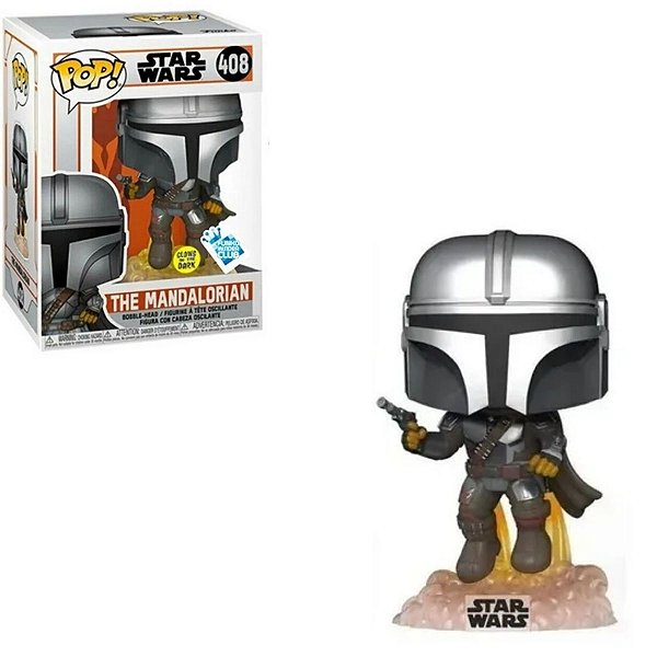 Funko Pop Star Wars 408 The Mandalorian Flying Glows in the Dark