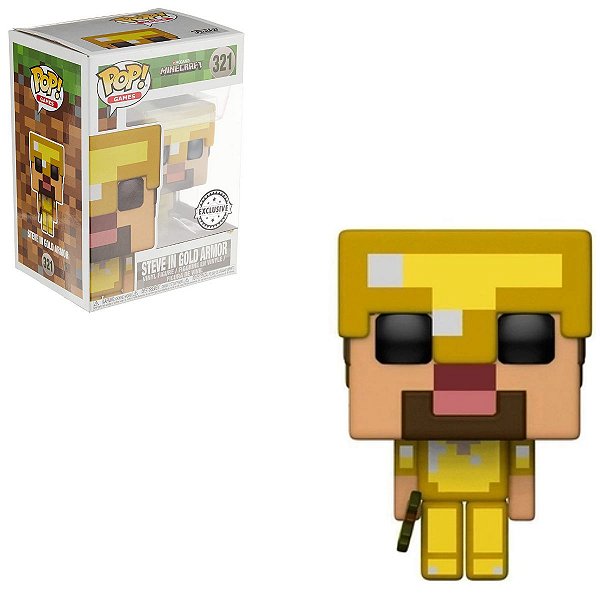 Funko Pop Minecraft 321 Steve In Gold Armor