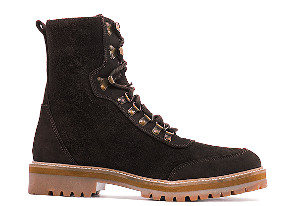 Bota Masculina Cano Alto Couro Camurça Marrom Barcelona Design | Desert Bull
