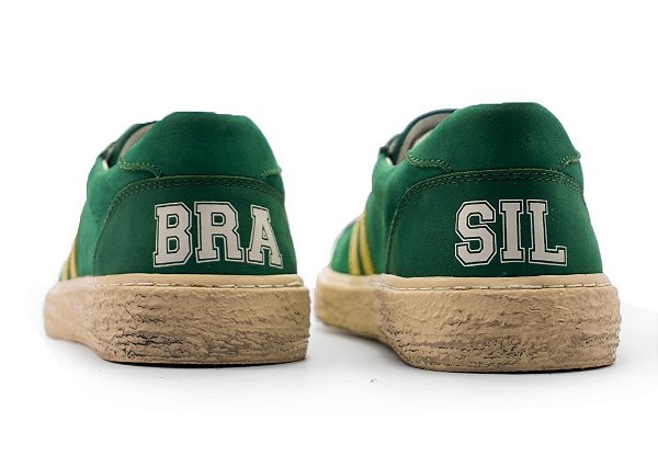 Tênis Casual Couro Nobuck Verde Barcelona Design | Luck Bull Brasil
