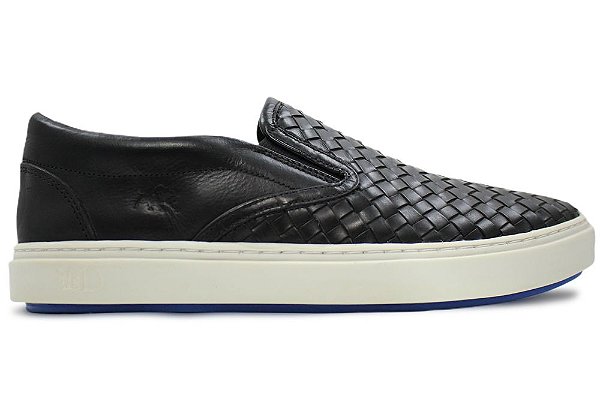 Tênis Iate Couro Tresse Preto Barcelona Design
