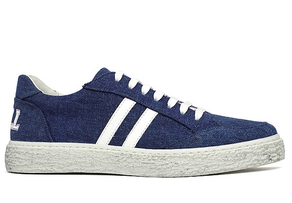 Tênis Casual Couro Jeans Barcelona Design | Luck Bull