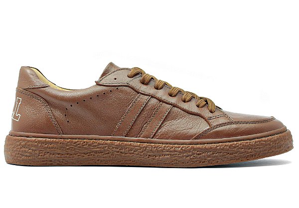 Tênis Casual Couro Marrom Barcelona Design | Luck Bull