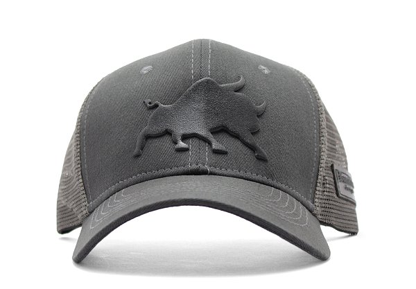 Boné Trucker Cinza Escuro Barcelona Design