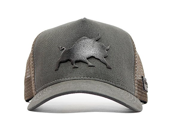 Boné Trucker Cinza Escuro Barcelona Design