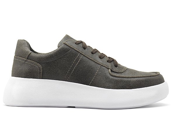 Tênis Masculino Couro Craquelê Café Barcelona Design | High Bull