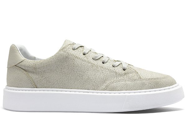 Tênis Casual Couro Craquele Off White Barcelona Design | Viena