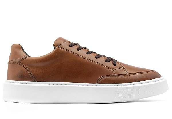 Tênis Casual Couro Pinhão Barcelona Design | Viena