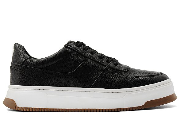 Tênis Couro Preto Barcelona Design | Bravo