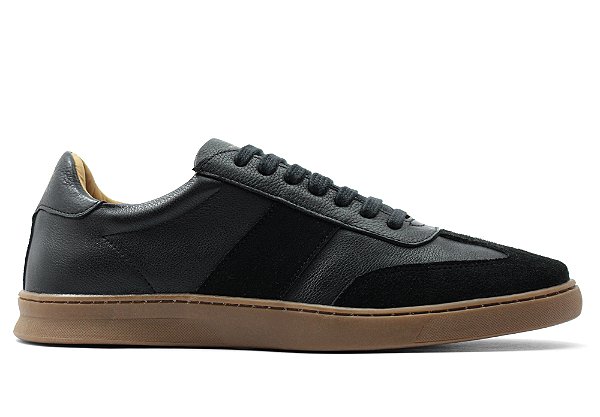 Tênis Casual Couro Preto Collab Barcelona | Krahen Bull
