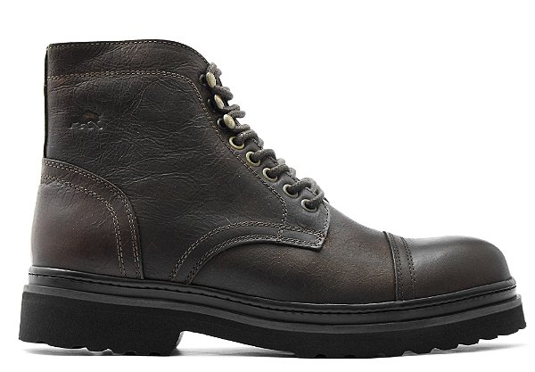 Bota Masculina Cano Médio Couro Marrom Barcelona Design | Bull Walk