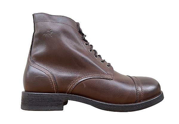 Bota Cano Médio Couro Marron Barcelona Design - Strong Bull