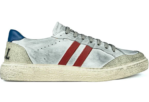 Tênis Sneakers Couro Branco Estonado Barcelona Design - Tam 33 a 36| Luck Bull
