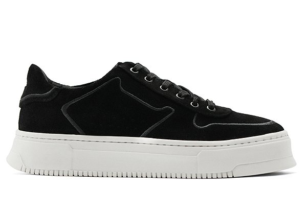 Tênis Casual Couro Camurça Preto Barcelona Design | Line Bull