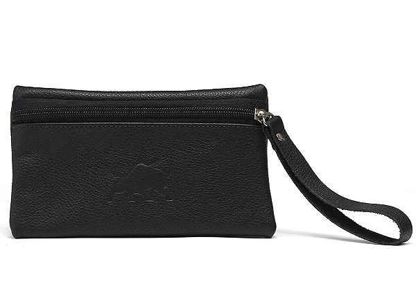Necessaire Utilitária Em Couro Preto Barcelona Design