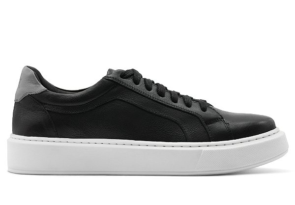 Tênis Casual Couro Preto Barcelona Design | New Viena