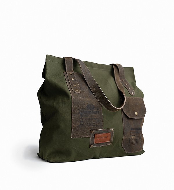 Bolsa Tote Masculina Day em Couro Legítimo e Lona Premium