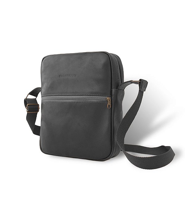 Bolsa Shoulder Bag Transversal Masculina Cop em Couro Legítimo