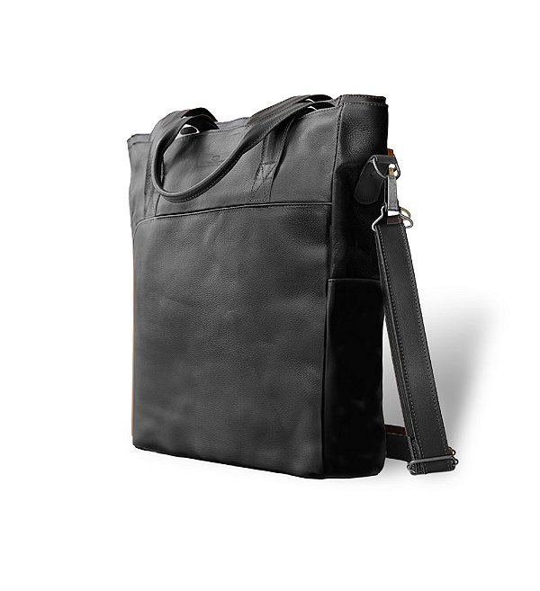 Bolsa Carteiro Ages em Couro e Lona para Notebook e Tablet