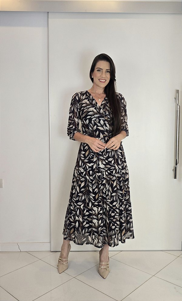 Vestido Maxi Midi Tule Preto