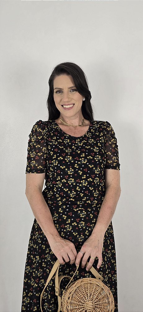 Blusa Tule Florido