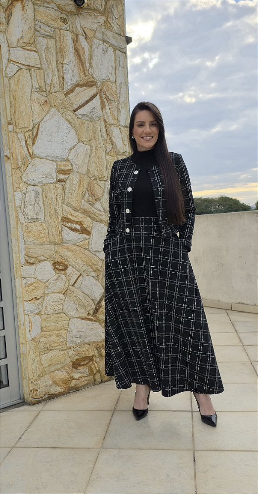 Saia Longa Xadrez Grid