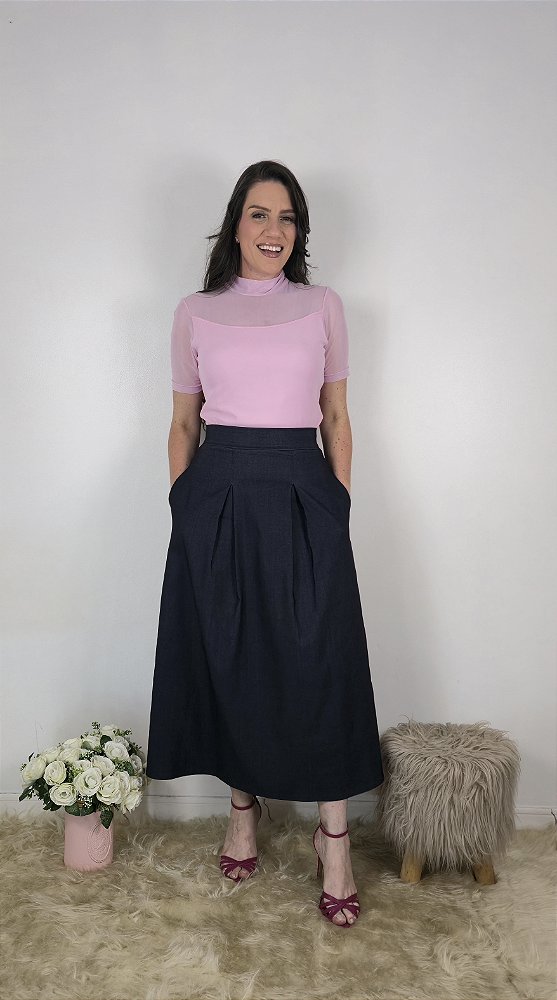 Blusa Tule Rosa