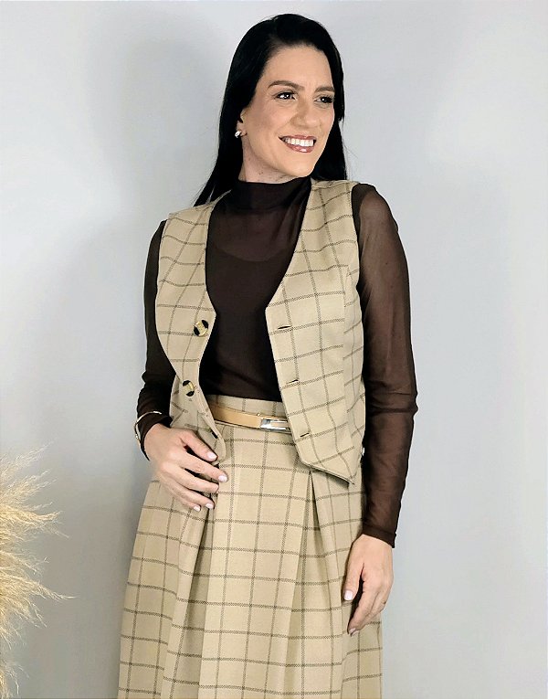 Colete Essência Londres Xadrez