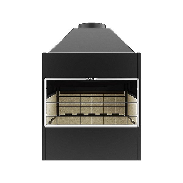 Churrasqueira Metálica de Parede — Aera 67 — Preta com Inox