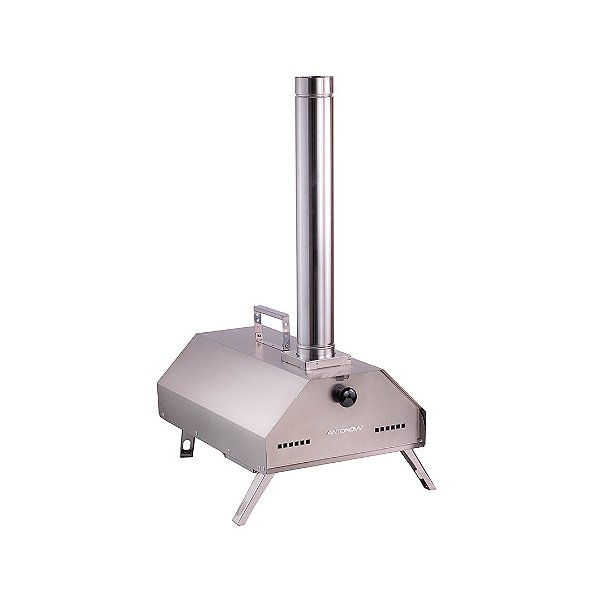 Mini Forno de Pizza — A Lenha — Inox Escovado — Portátil