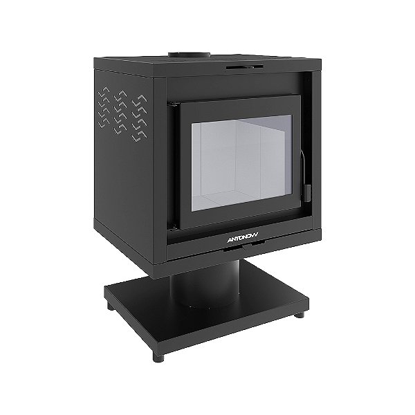 Calefator a Lenha — Thessa 35 — Preto — Dupla Combustão