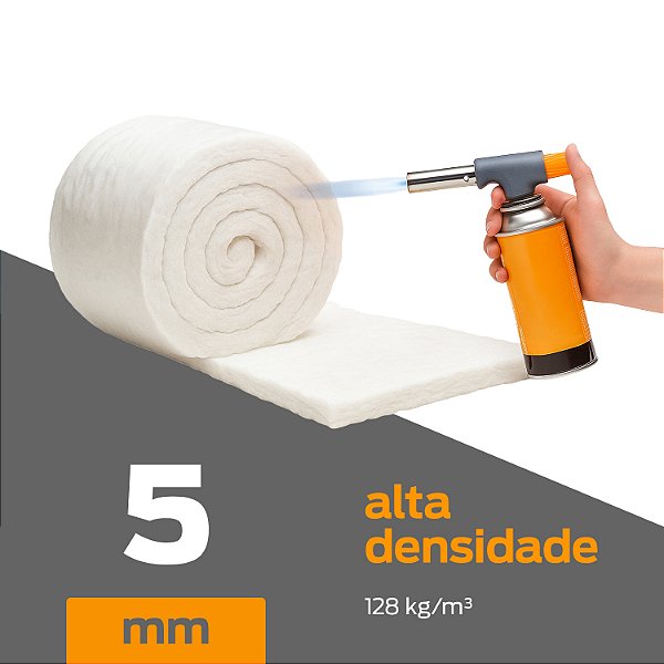Manta Fibra-Cerâmica — Isolamento Térmico — Alta Densidade — 1 m — 5 mm