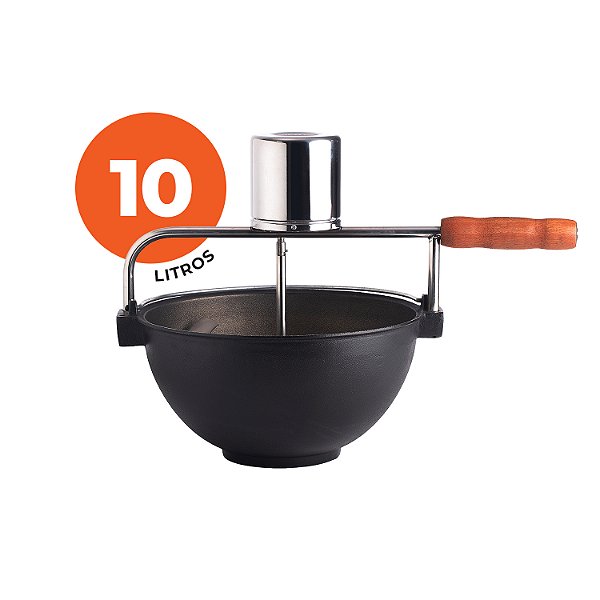 Polenteira de Ferro com Mexedor Elétrico — 10 Litros