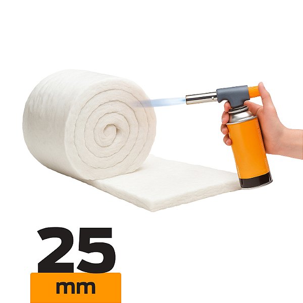 Manta de Fibra Cerâmica — Isolamento Térmico — Alta Densidade — 1 m — 25 mm