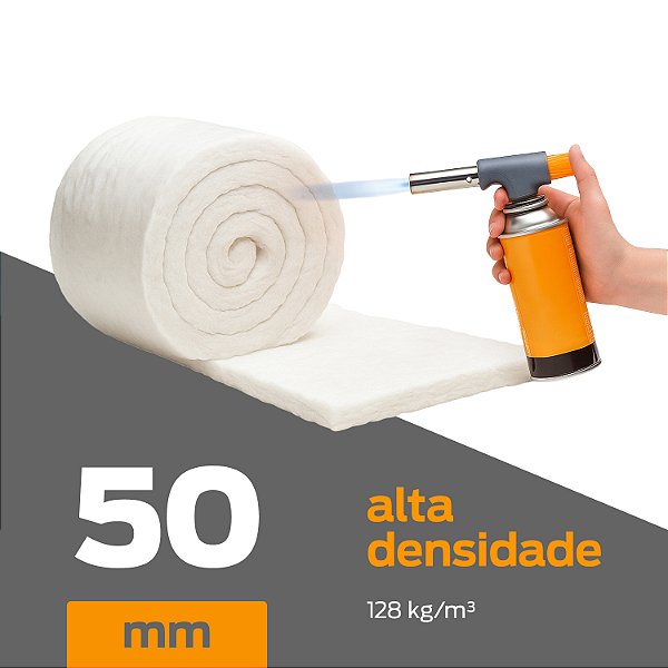 Manta Fibra-Cerâmica — Isolamento Térmico — Alta Densidade — 1 m — 50 mm
