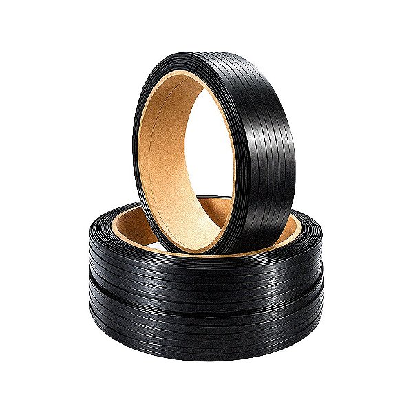 Rolo Cinta de Arquear — Fita Plástica PP — 13 mm X 1197 Metros — Preta