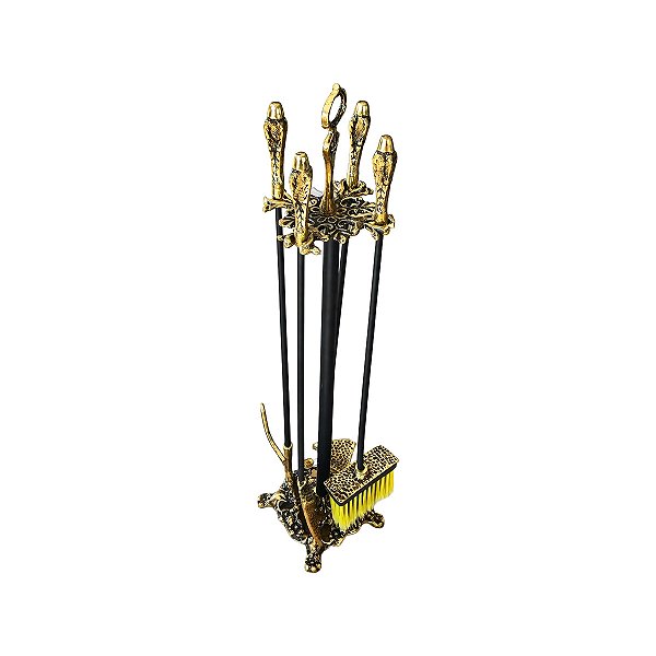 Kit de Limpeza — Para Fogão a Lenha, Calefator e Lareira — Em Bronze Martelado