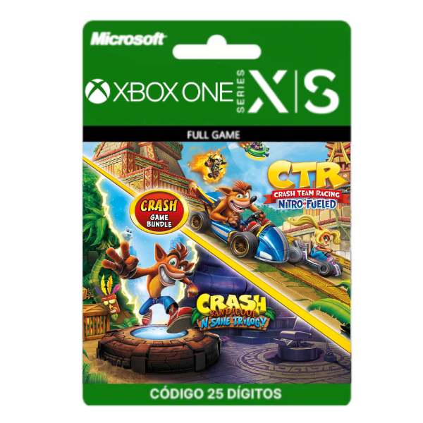 Crash Bandicoot Bundle - N. Sane Trilogy + CTR Nitro-Fueled Xbox One/Series X|S 25 Dígitos