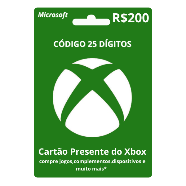 Cartão Presente Xbox R$200