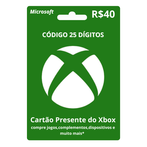 Cartão Presente Xbox R$40