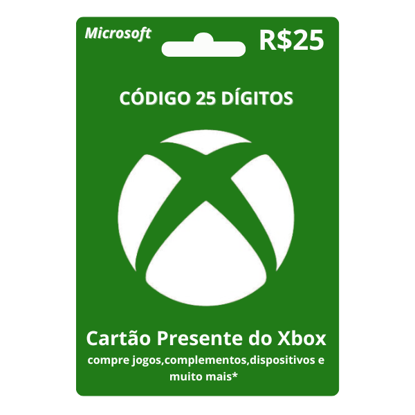 Cartão Presente Xbox R$25