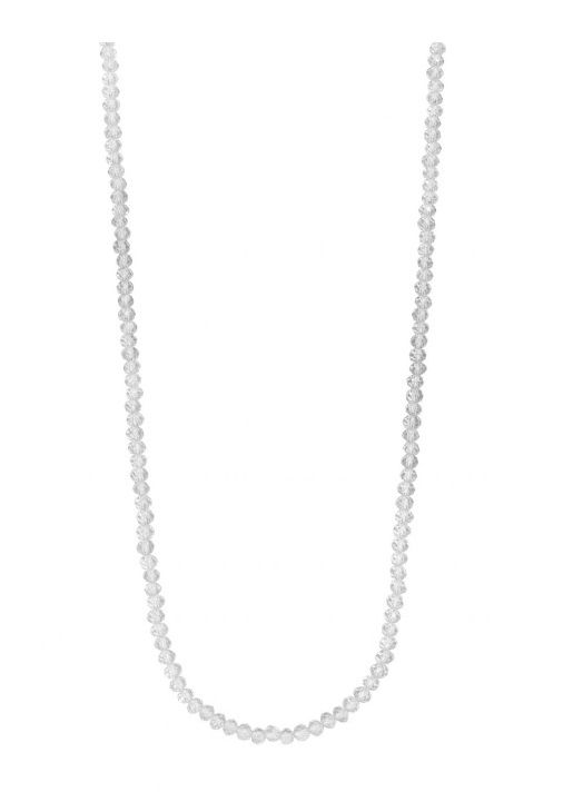 COLAR LONGO CRISTAIS INCOLOR BANHADO A OURO