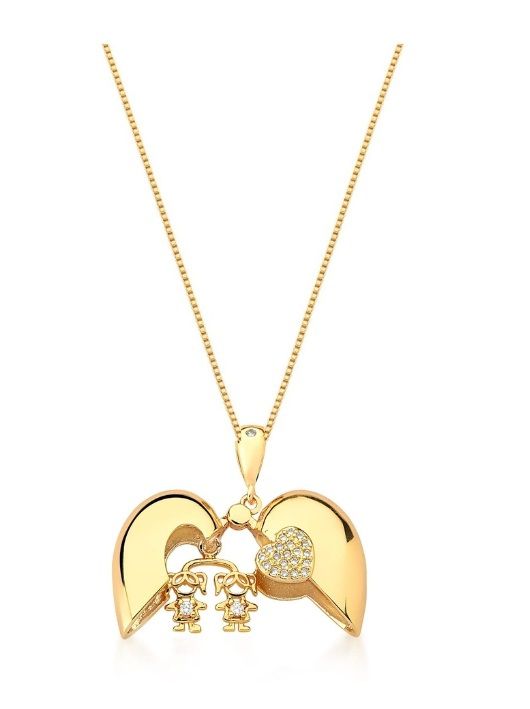 COLAR MENINAS RELICÁRIO BANHADO A OURO