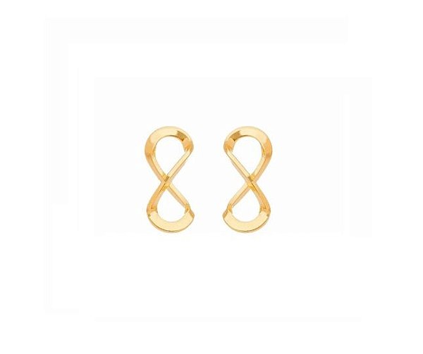 BRINCO INFINITO MÉDIO LISO BANHADO A OURO